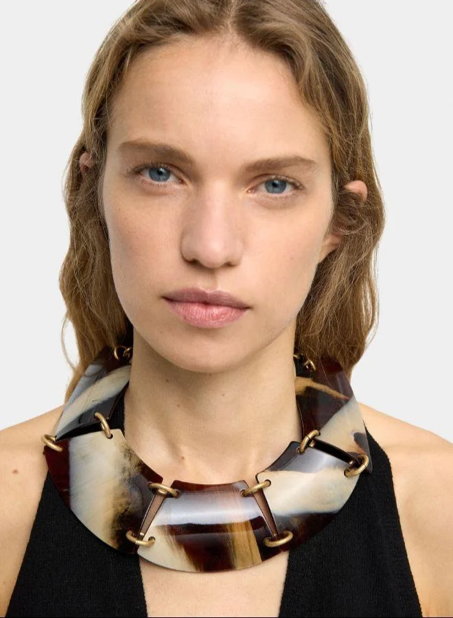 بارفوا عقد ماكسي قصير بتأثير حجر