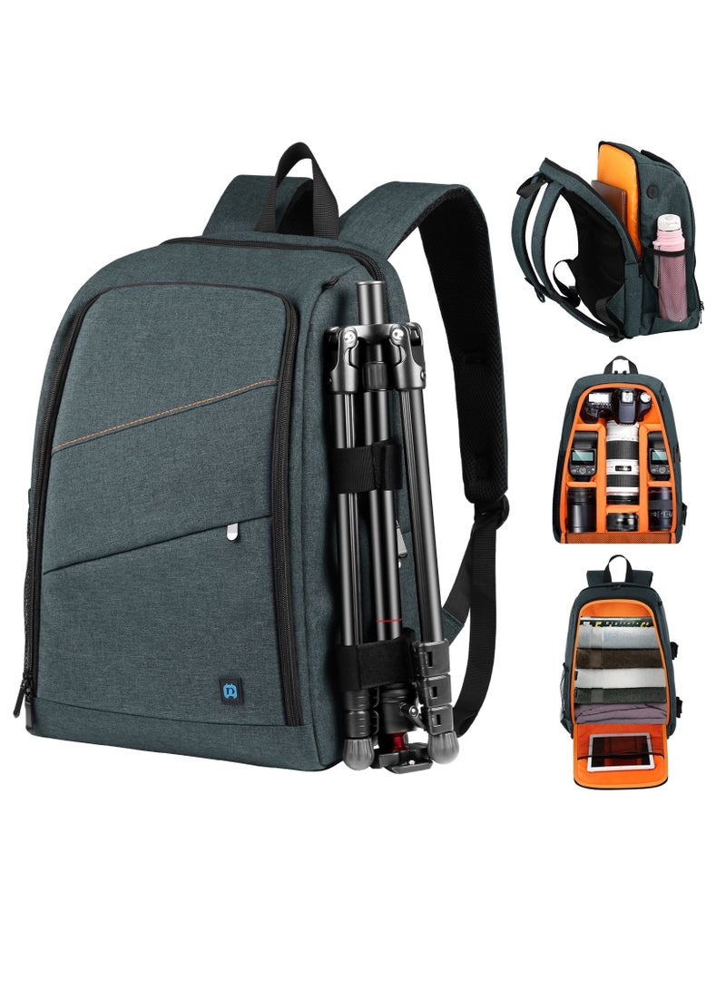PULUZ Waterproof Camera Bag Case Travel DSLR Camera Backpack for SLR DSLR, Lenses, Accessories Backpack Laptop Tablet Backpack Compatible for Sony/Canon/Nikon Camera and Lens Tripod Accessories - Image 1