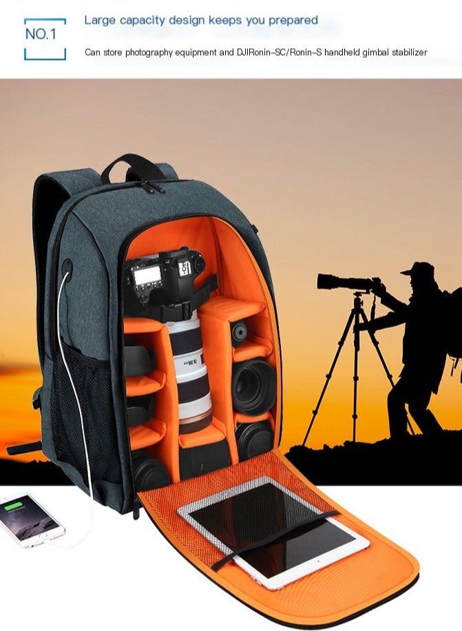 PULUZ Waterproof Camera Bag Case Travel DSLR Camera Backpack for SLR DSLR, Lenses, Accessories Backpack Laptop Tablet Backpack Compatible for Sony/Canon/Nikon Camera and Lens Tripod Accessories - Image 5