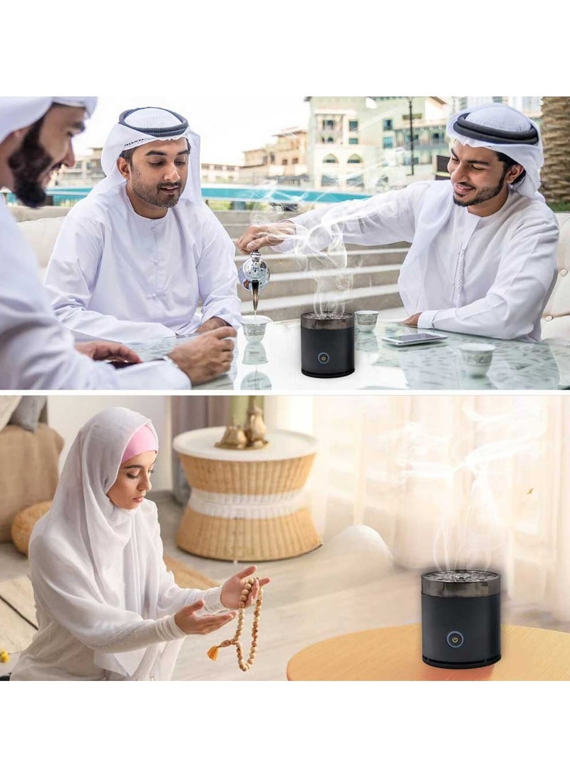 عود بخوان مبخرة إلكترونية صغيرة محمولة، حامل بخور للسيارة الذكية، ناشر رائحة - Image 3