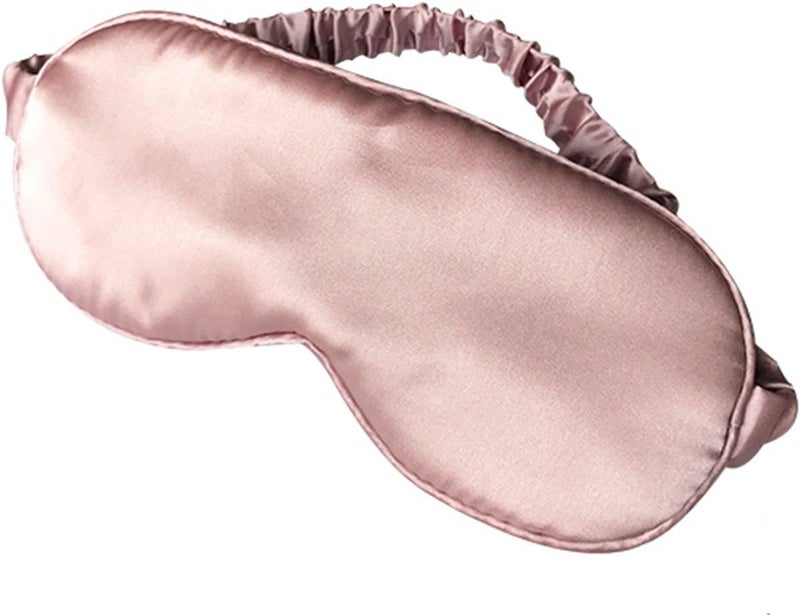 LULUSILK Mulberry Silk Sleep Eye Mask & Blindfold with Elastic Strap/Headband, Soft Eye Cover Eyeshade for Night Sleeping, Travel, Nap(Pink) - Image 1