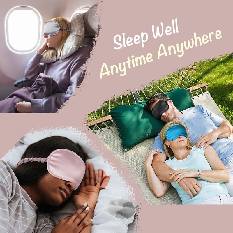 LULUSILK Mulberry Silk Sleep Eye Mask & Blindfold with Elastic Strap/Headband, Soft Eye Cover Eyeshade for Night Sleeping, Travel, Nap(Pink) - Image 5