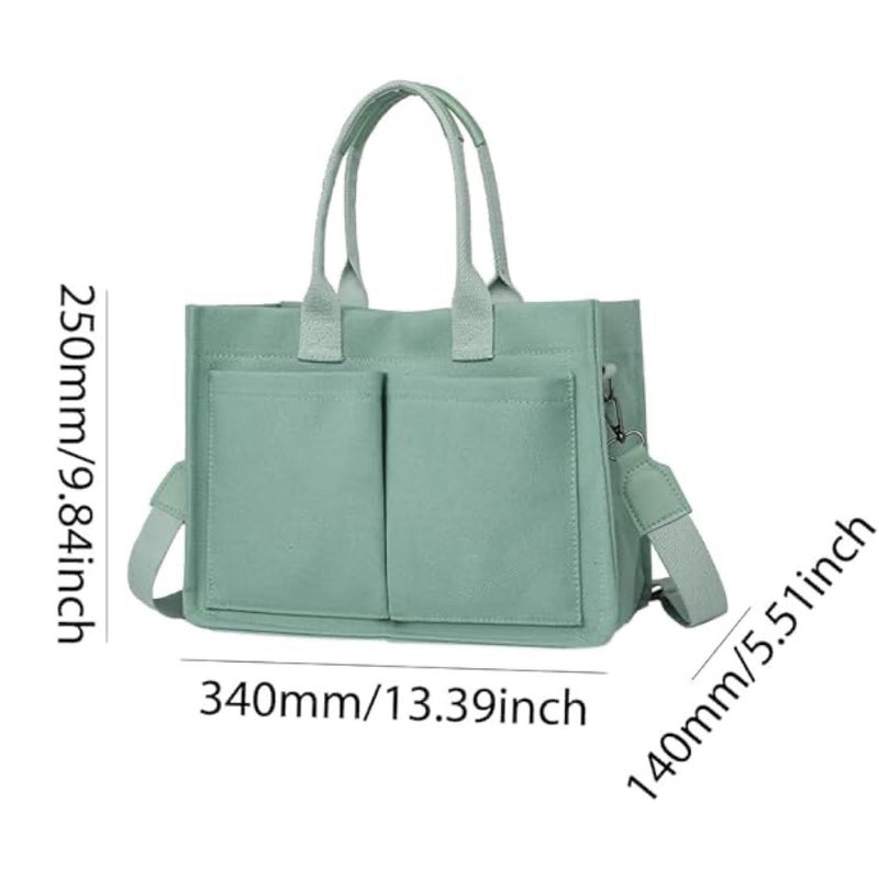 Dourr Multi-Compartment Top Handle Handbag Canvas Crossbody Bag Women'S Small Handbag Wallet - Image 5
