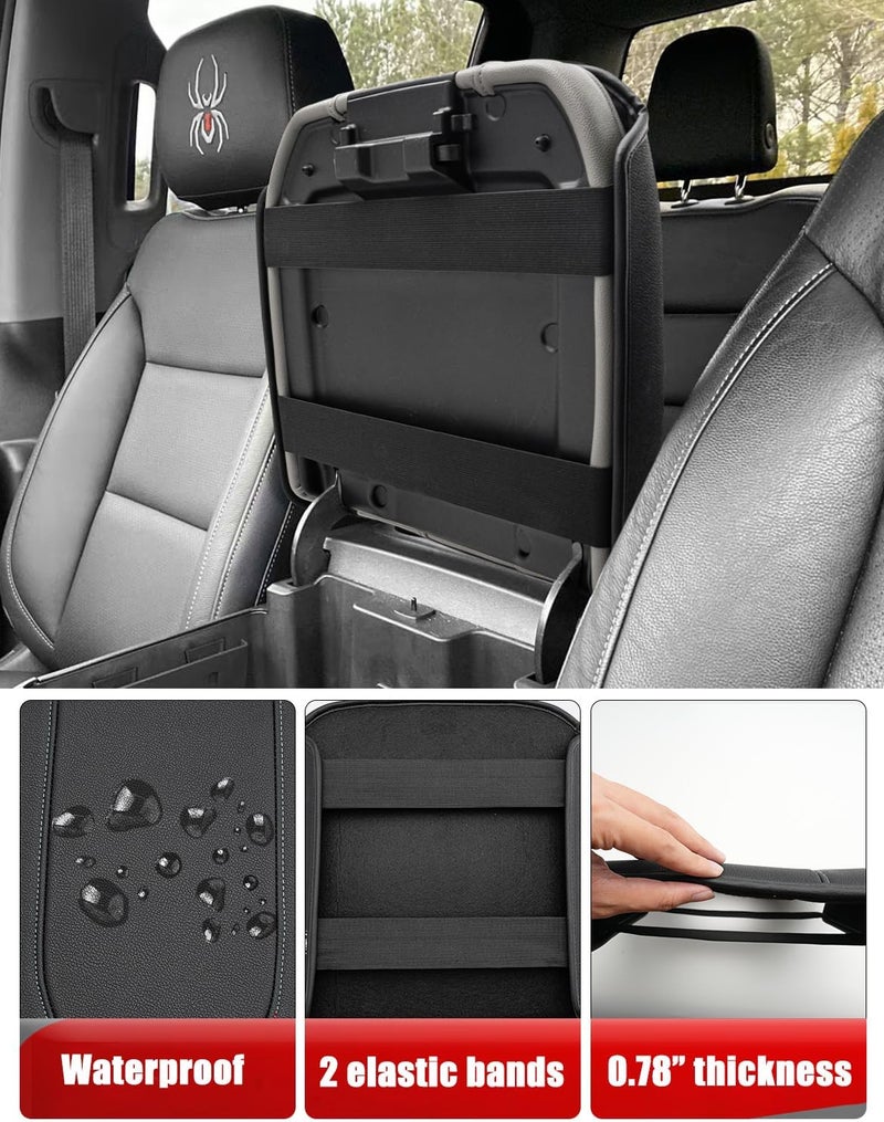 KBH Center Console Armrest Cover for GMC Sierra & Chevy Silverado 2019-2025, Yukon & Tahoe & Suburban 2021-2025, Bucket Seat Console Accessories, Black-Gray Stitches - Image 5