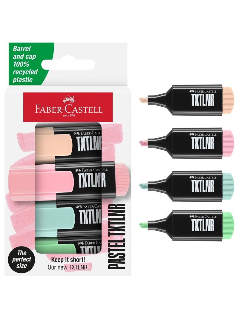 FABER-CASTELL 4-Piece Mini Highlighter Pastel Colours - Image 1