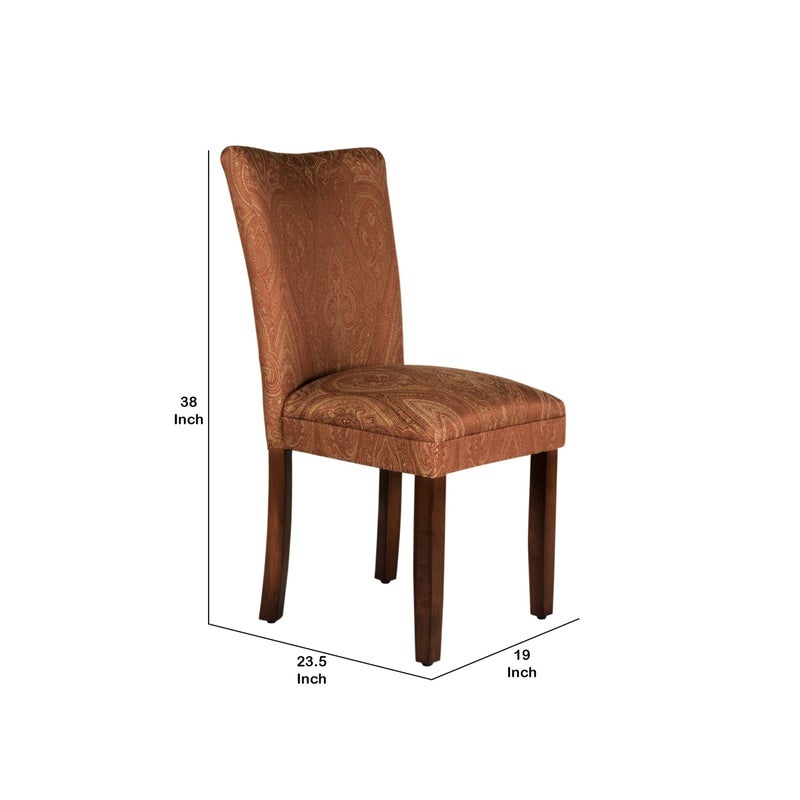 Homepop Home Decor |K1136-F765 | Classic Upholstered Parsons Dining Chair | Single Accent Dining Chair, Red & Gold Damask - Image 5