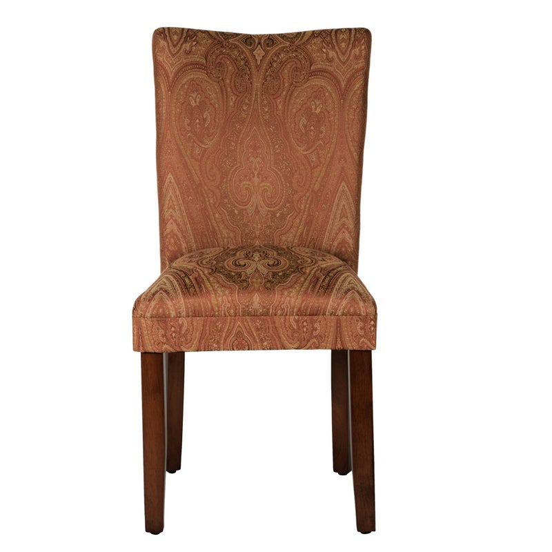 Homepop Home Decor |K1136-F765 | Classic Upholstered Parsons Dining Chair | Single Accent Dining Chair, Red & Gold Damask - Image 2