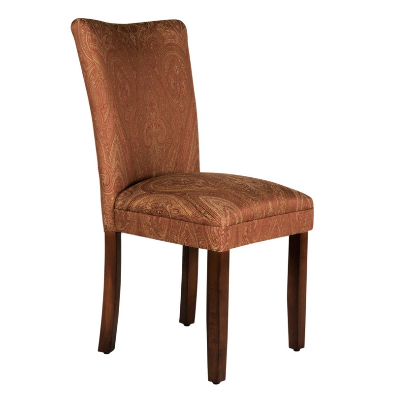 Homepop Home Decor |K1136-F765 | Classic Upholstered Parsons Dining Chair | Single Accent Dining Chair, Red & Gold Damask - Image 1