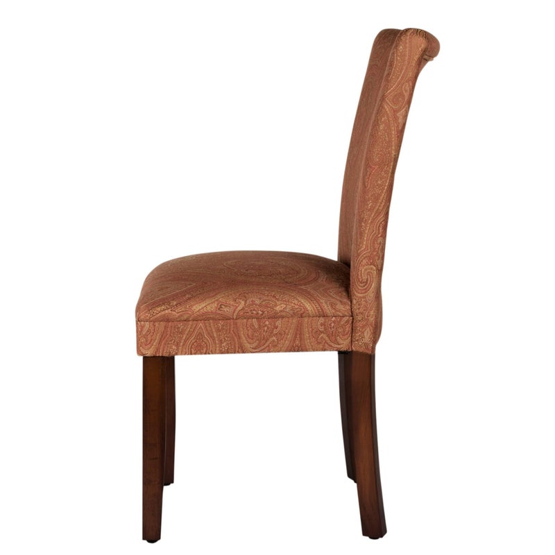 Homepop Home Decor |K1136-F765 | Classic Upholstered Parsons Dining Chair | Single Accent Dining Chair, Red & Gold Damask - Image 4