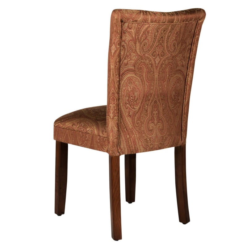Homepop Home Decor |K1136-F765 | Classic Upholstered Parsons Dining Chair | Single Accent Dining Chair, Red & Gold Damask - Image 3