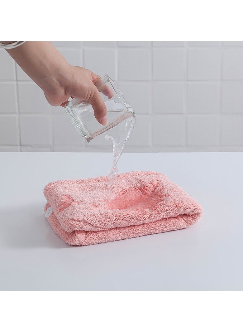 Goolsky Coral Velvet Shower Cap for Women - 1pc Quick-Dry Hair Turban with Button, Super Absorbent, Thickened Microfiber Head Wrap, Adult Bath Hair Cap - Image 4