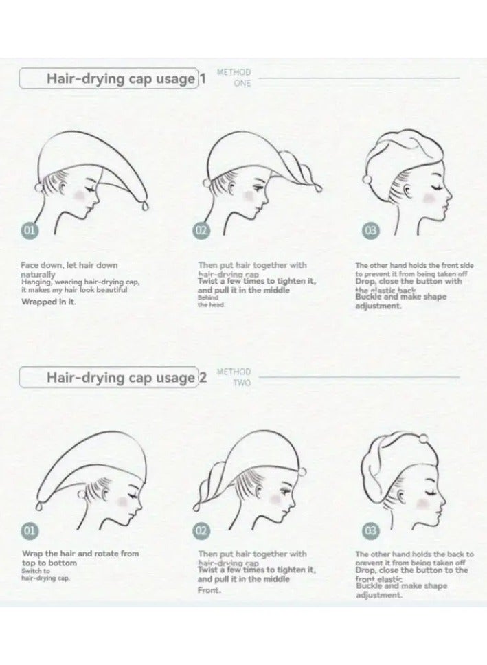 Goolsky Coral Velvet Shower Cap for Women - 1pc Quick-Dry Hair Turban with Button, Super Absorbent, Thickened Microfiber Head Wrap, Adult Bath Hair Cap - Image 5