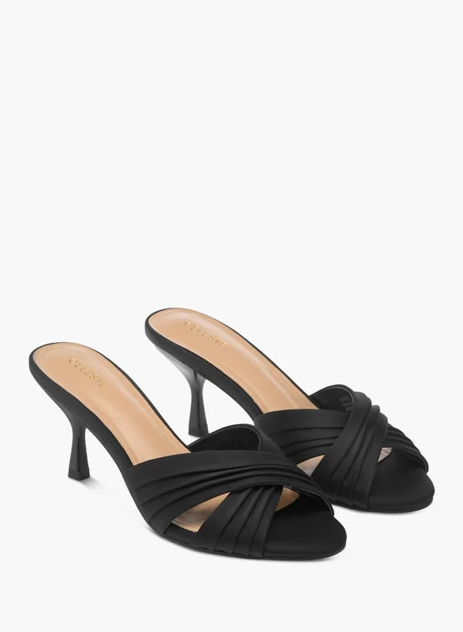 سيليست صنادل نسائية بكعب ستيليتو بحزام متقاطع سهل الارتداء