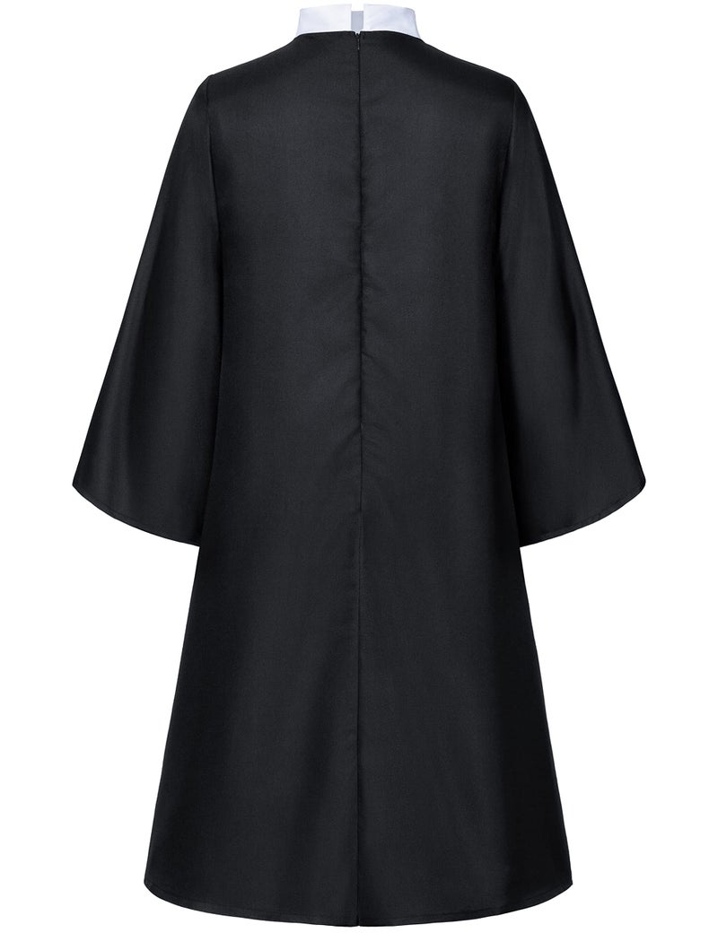 Irtysh Halloween Robe Judge Lawyer Unisex Adult Party Graduation Gown Costume Cosplay Wooden Gavel Wig Glasses Gloves set(M) - Image 4