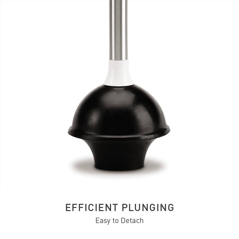 simplehuman Toilet Plunger and Caddy, Stainless Steel, White - Image 4