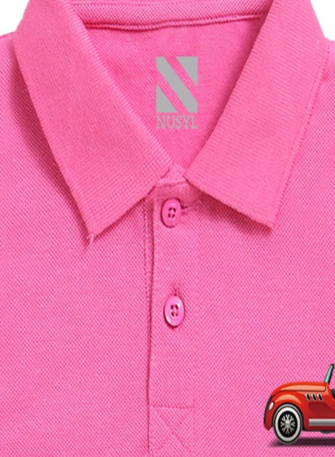 Nusyl Red Car Printed Bubblegum Pink Infants Polo T-Shirt - NUICPTH0170 - Image 4