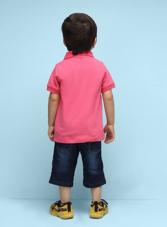 Nusyl Red Car Printed Bubblegum Pink Infants Polo T-Shirt - NUICPTH0170 - Image 2