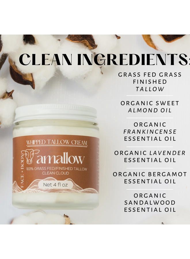 Amallow 100% Grass Fed Beef Tallow for Skin Care - Face + Body - Whipped Moisturizer - Natural Lotion, 4 FL. oz. (Clean Cloud) - Image 3