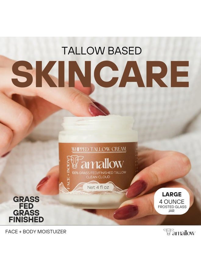 Amallow 100% Grass Fed Beef Tallow for Skin Care - Face + Body - Whipped Moisturizer - Natural Lotion, 4 FL. oz. (Clean Cloud) - Image 2