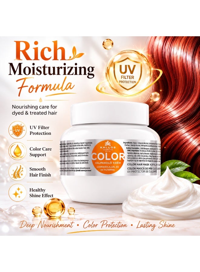 KALLOS Color Hair Mask with Linseed Oil & UV Filter 275ml – Hair Mask for Color Protection - Image 5