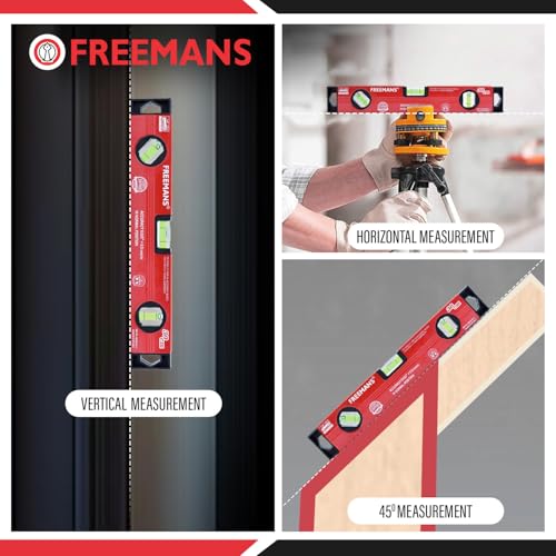 FREEMANS Box Section Aluminum Spirit Level with Magnet 30cm - Image 4