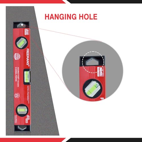 FREEMANS Box Section Aluminum Spirit Level with Magnet 30cm - Image 3