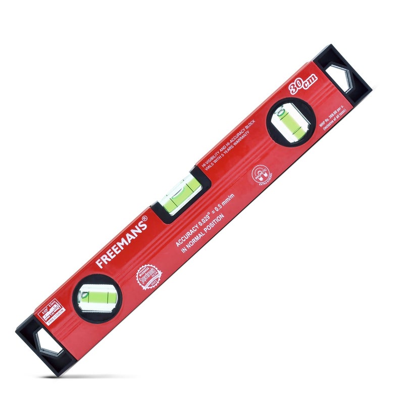 FREEMANS Box Section Aluminum Spirit Level with Magnet 30cm - Image 2