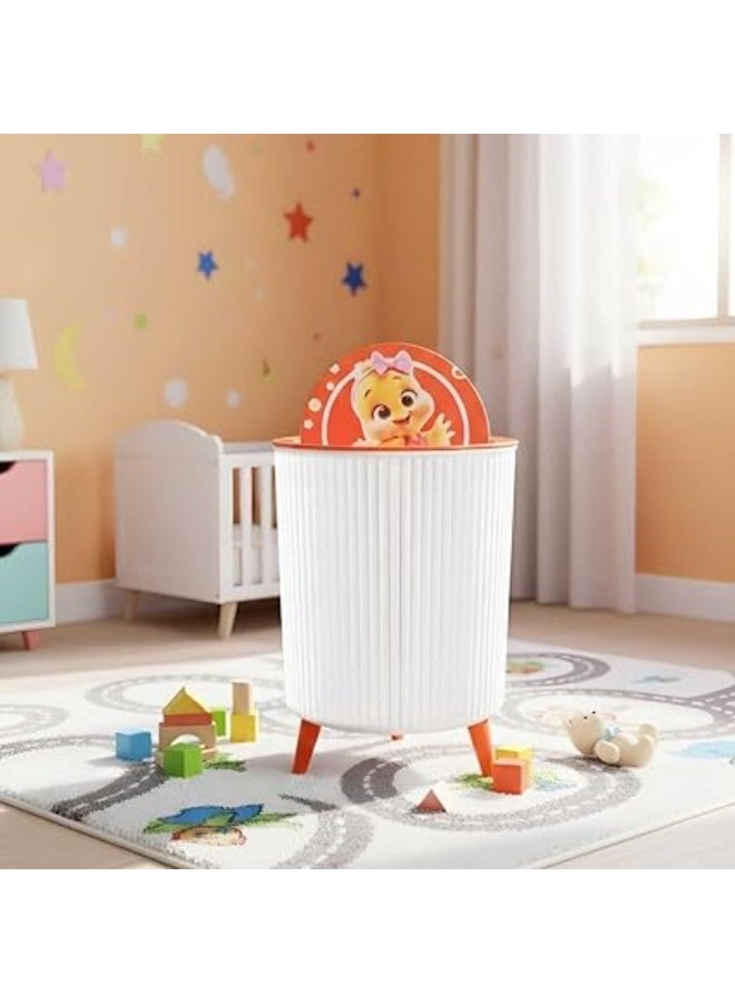 باسكت أطفال عملي بتصميم مرح – لتعليم الطفل النظام والنظافة بأسلوب ممتع HR(برتقالي) - Image 3