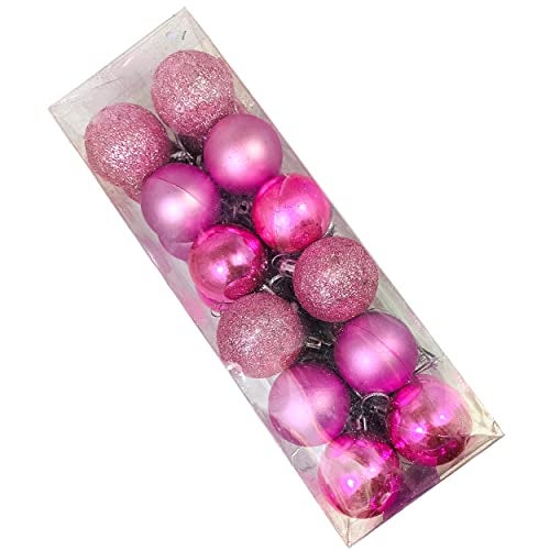Evisha 3CM 24 Pink Christmas X-Mass Tree Decoration Balls Hangings Ornaments Tree Balls Merry Ball Bauble Decoration for Home Party (Pink 24) - Image 4