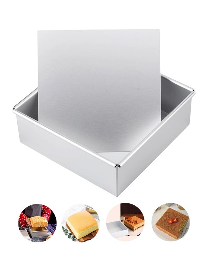Square Pan for Brownie Cake Size 8 Inches with Removable Bottom - Image 1