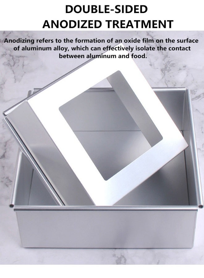Square Pan for Brownie Cake Size 8 Inches with Removable Bottom - Image 4