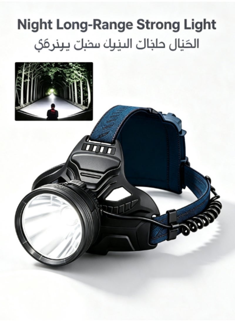 jaexest مصباح رأس LED قابل للشحن 1900 لومن – 4 أوضاع إضاءة فائقة السطوع مع شحن USB وزاوية 90 درجة قابلة للتعديل | مصباح رأس مقاوم للماء IPX5 للتخييم والجري والمشي لمسافات طويلة وركوب الدراجات والتسلق والصيد – مصباح بدون استخدام اليدين للبالغين - Image 1