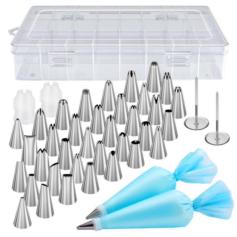 Kootek Kootek 42pcs Piping Bags and Tips Set Cake Decorating Supplies Kits for Baking with 36 Numbered Frosting Icing Tips 2 Reusable Pastry Bags Easy Carry Storage Box and Other Baking Tools 