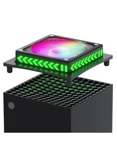 Case Fan Cooling Fan Fit for Xbox Series X with Dust Filter Bracket RGB Lights Effect Low Noise Independent Touch Switch Reduce Main Engine Temperature