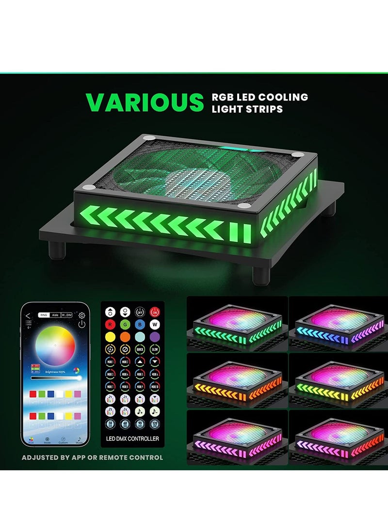 SYOSI - Case Fan Cooling Fan Fit for Xbox Series X with Dust Filter Bracket RGB Lights Effect Low Noise Independent Touch Switch Reduce Main Engine Temperature - Image 1