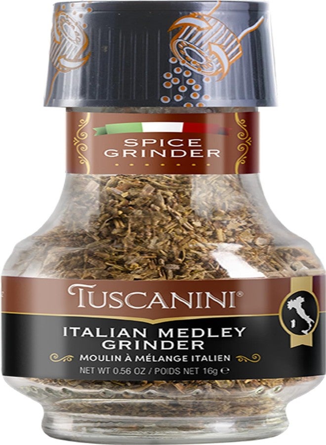 Tuscanini Premium Italian Medley Spice Grinder, .56oz | Freshly Ground Italian Seasoning | Product of Italy - Image 1