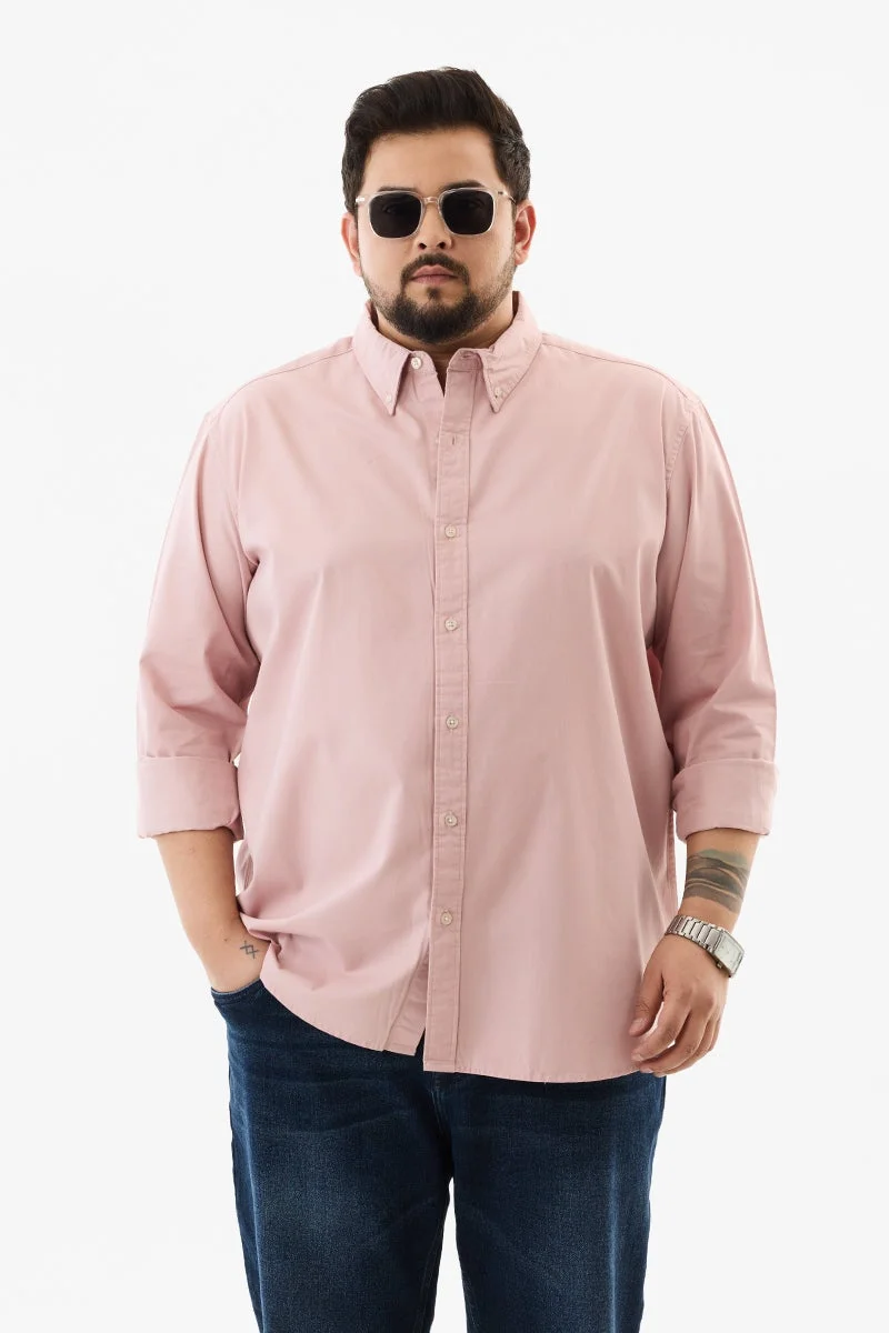 سنيتش Elbow Patch Plus Size 100% Cotton Shirt