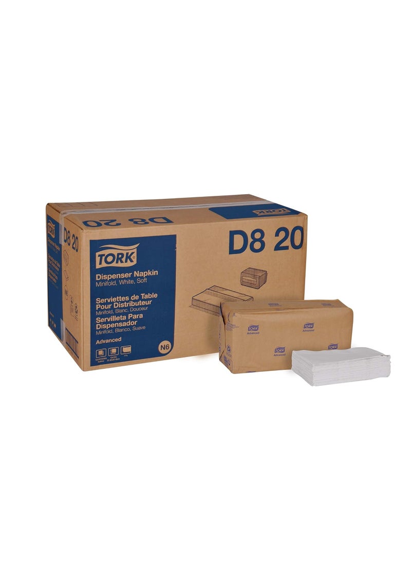 Tork Tork Advanced Soft Minifold Dispenser Napkin 12 packs 500 napkins D820 38x65 inch12x13 inch White  - Image 1