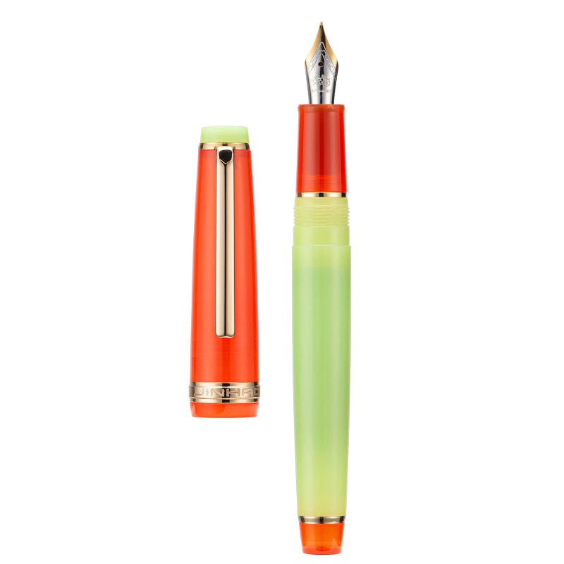 Lanxivi 3 Jinhao 82 Fountain Pen Transparent Mixed Macaron Color Acrylic Medium Point Gold Trim with Converter Set - Image 4