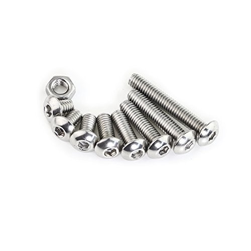 Sutemribor 240 Pieces M4 Stainless Steel Button Head Hex Socket Head Cap Bolts Screws Nuts Assortment Kit + Wrench - Image 3