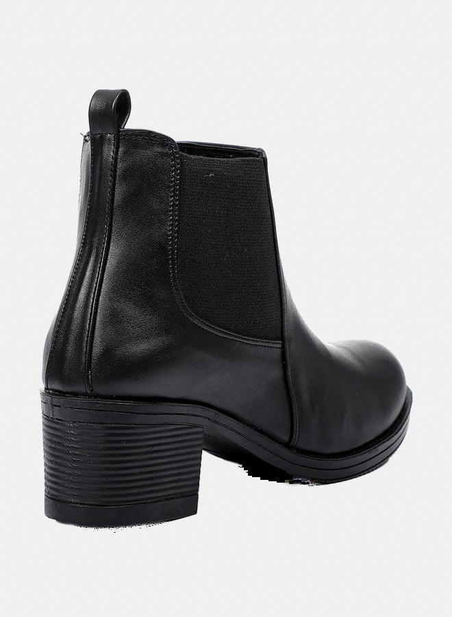XO Style Leather Ankle Boot - Black 5CM - Image 3