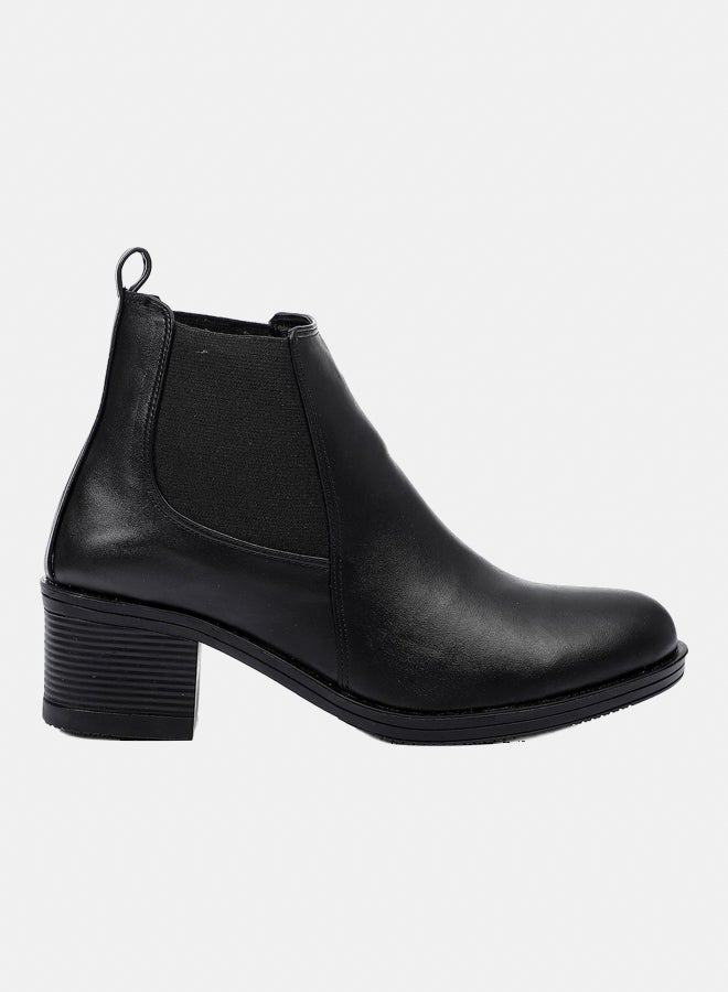 XO Style Leather Ankle Boot - Black 5CM - Image 2