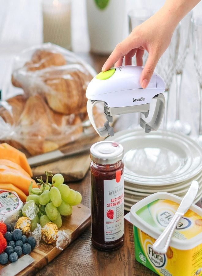 Besmon Electric Jar Opener, Kitchen Gadget Strong Tough Automatic Jar Opener For New Sealed Jars,The Hands Jar Opener with Less Effort to Open(White) - Image 4