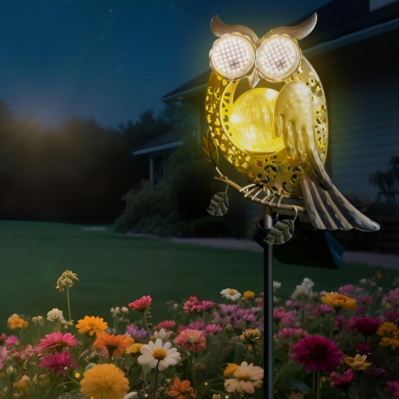 SRNPMIU Solar Lights Outdoor Decor Solar Owl Yard Decorations Outdoor Garden Decorative IP65 Waterproof Gifts for Women Mom for Yard Patio Lawn Pathway Landscape - Image 2