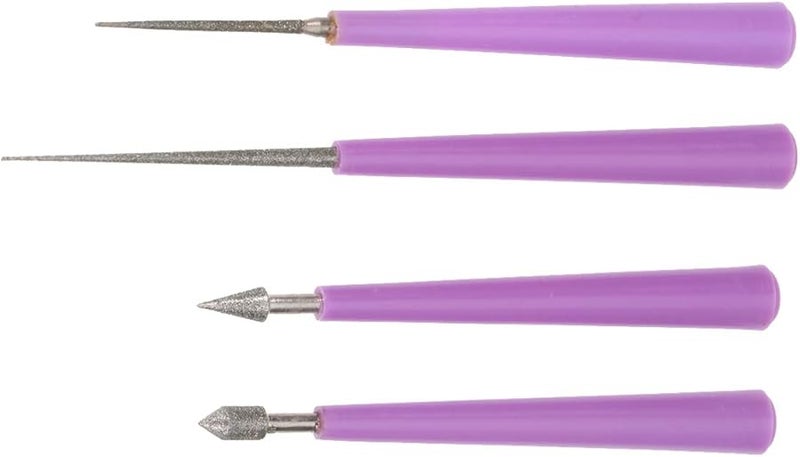 SUPVOX Diamond Needle File Set 4pcs Flat Grit Polishing Tools Beading Hole Enlarger - Image 1