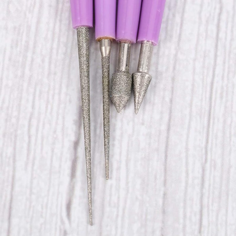 SUPVOX Diamond Needle File Set 4pcs Flat Grit Polishing Tools Beading Hole Enlarger - Image 5