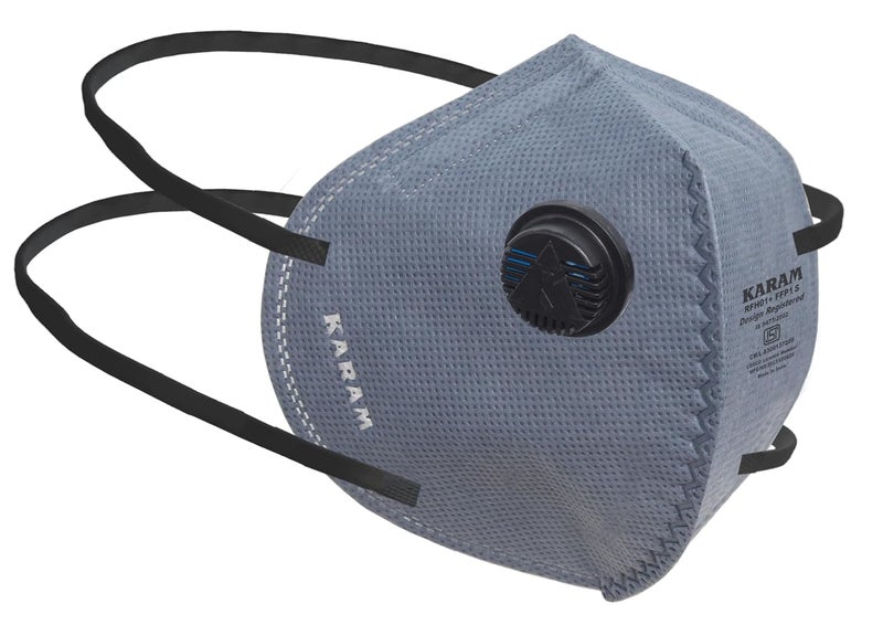 RFH 01+ Multilayered Safety Face Mask | Water-repellent Mask For Women| FFP 1 S Safety Mask | Air Filtering Mask for Men | Grey | Pack of 40