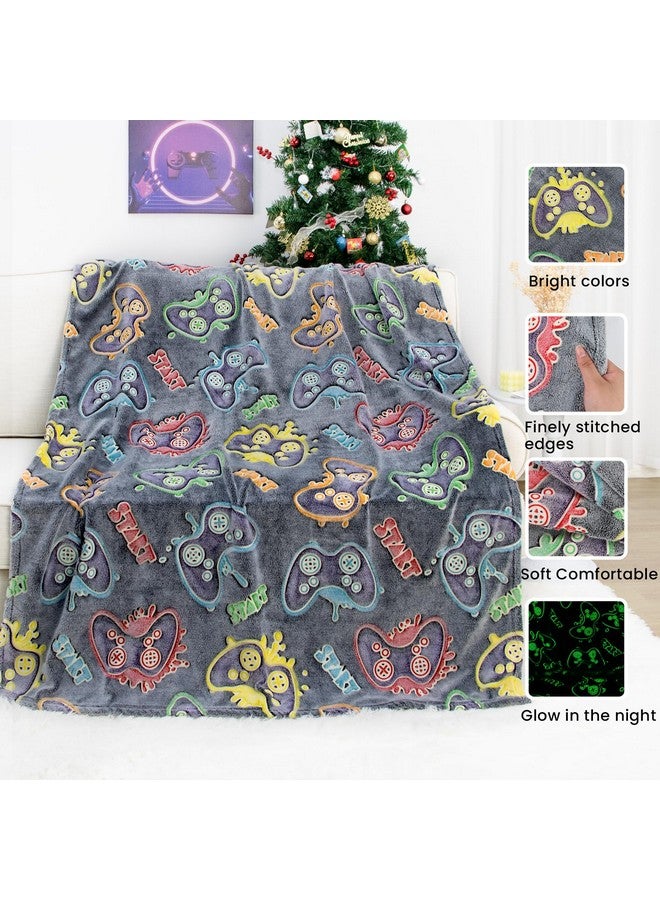 OHOIT OHOIT Gamer Gifts Toys for Teen Boys Girls - Glow in The Dark Blanket 2 4 6 8 10 12 13 Year Old Boy Gifts Gaming Controller for Kids Son Boyfriend Men Birthday Christmas 50"x60"  - Image 4