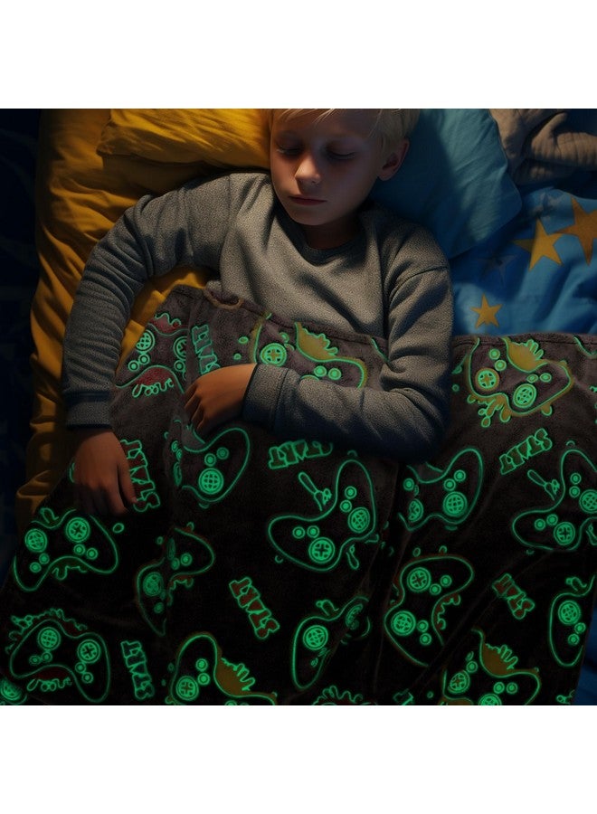 OHOIT OHOIT Gamer Gifts Toys for Teen Boys Girls - Glow in The Dark Blanket 2 4 6 8 10 12 13 Year Old Boy Gifts Gaming Controller for Kids Son Boyfriend Men Birthday Christmas 50"x60"  - Image 2