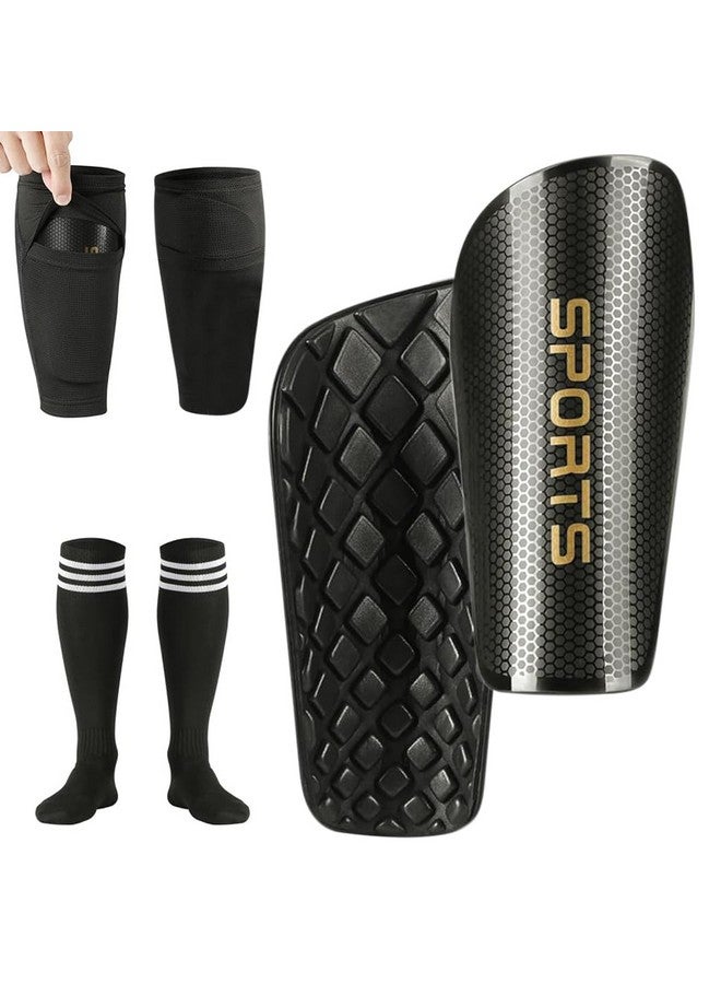 Proberos مجموعة واقيات الساق للأطفال من بروبيروس® مكونة من 3 قطع، وسادة EVA وجرابات ضغط عالية الركبة للشباب في الرياضة لكرة القدم، الرجبي، الهوكي مقاس-M - Image 1